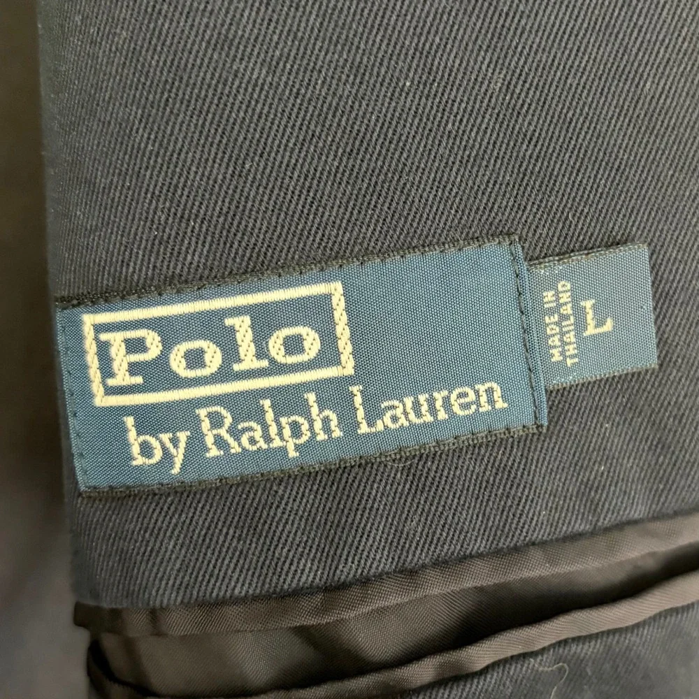 Polo Ralph Lauren Blazer Jacket Mens Large Navy Cotton Unstructured Sport Coat